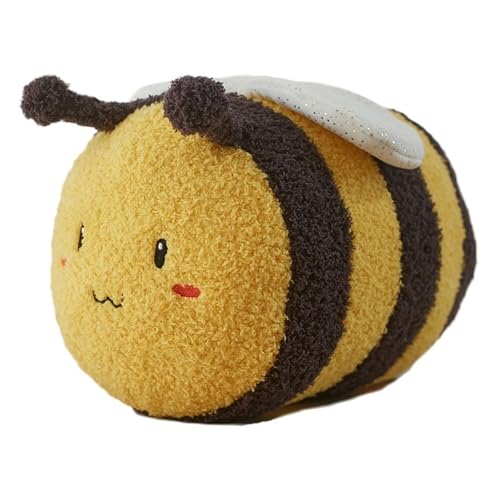 KUKUShining Biene Plüsch, Süßes Kuscheltier Puppen Wurfkissen Mit Flügeln Weiches Flauschiges Umarmungskissen Plüschspielzeug(Yellow) von KUKUShining