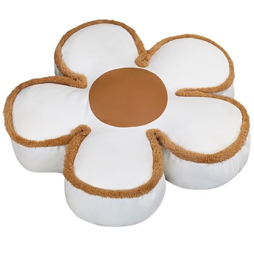 KUKUShining Blumenkissen Plüsch, Sitzkissen Weiches Blume Bodenkissen Stuhlkissen Wurfkissen Dekorative Blumenförmige Plüschtier Spielzeug Für Sofa(White) von KUKUShining