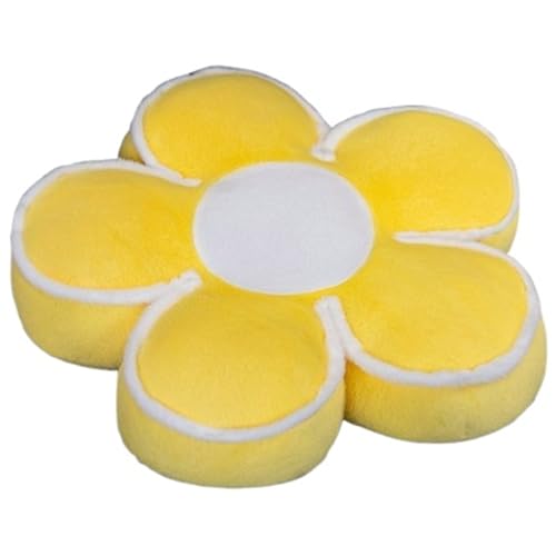 KUKUShining Blumenkissen Plüsch, Sitzkissen Weiches Blume Bodenkissen Stuhlkissen Wurfkissen Dekorative Blumenförmige Plüschtier Spielzeug Für Sofa(Yellow) von KUKUShining