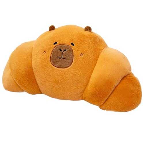 KUKUShining Capybara Croissant Plüschtier, Weiches Süßes Gefülltes Brot Kissen Realistisches Kuschelkissen Puppen Plüschtier for Entspannen(60cm/23.6in) von KUKUShining
