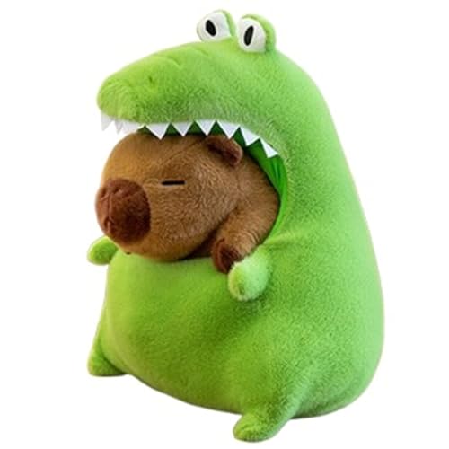 KUKUShining Capybara Plüsch, Kuscheltier Krokodil Capybaras Stofftier Puppe Umarmungskissen Braunes Plüschtier Spielzeug Geschenk for Kuscheln(Green,50cm/19.7in) von KUKUShining