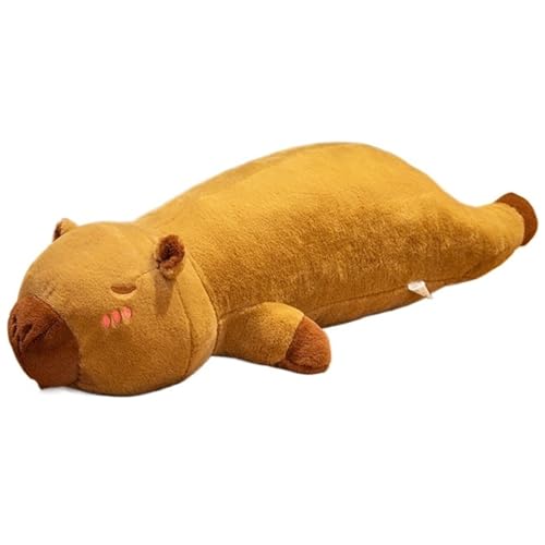 KUKUShining Capybara Plüsch, Weiches Süßes Kuscheltier Langes Umarmungskissen Kawaii Flauschiges Kissen Plüschpuppe Geschenk for Kinder(Brown,60cm/23.6in) von KUKUShining