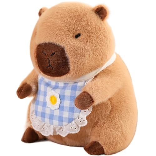 KUKUShining Capybara Plüschtier, Kuschelig Mit Lätzchen Stofftierpuppen Weiches Kissen Süßes Plüschtier for Kinder Geburtstagsgeschenk(Blue,40cm/15.7in) von KUKUShining