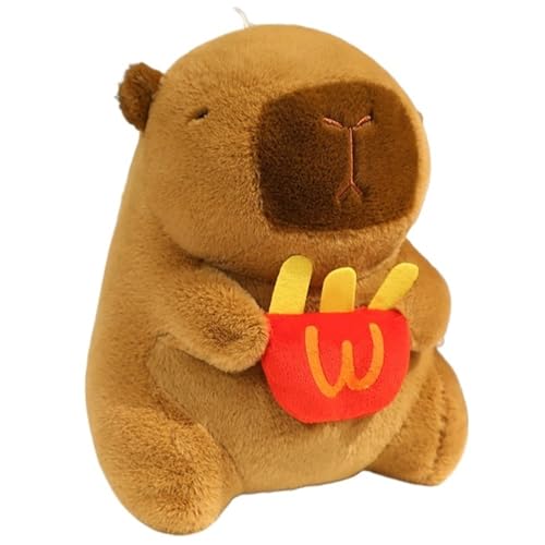 KUKUShining Capybara Plüschtier, Kuschelige Stofftier Puppe Mit Zubehör Braunes Capybara Plüschtier Spielzeug Geschenke Für Kinder(Red) von KUKUShining