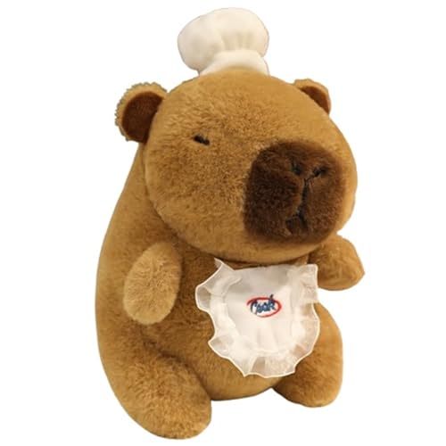 KUKUShining Capybara Plüschtier, Kuschelige Stofftier Puppe Mit Zubehör Braunes Capybara Plüschtier Spielzeug Geschenke Für Kinder(White) von KUKUShining