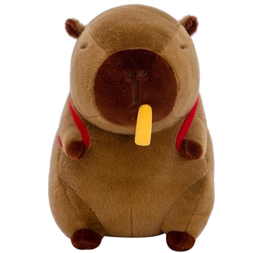 KUKUShining Capybara Plüschtier, Süß Weich Mit Rucksack Pommes Set Stofftier Plüschpuppe for Kinder Geschenke for Zuhause(45cm/17.7in) von KUKUShining