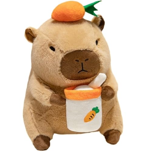 KUKUShining Capybara Plüschtier, Süße Stofftier Kissenpuppen Mit Dekorierten Weichen Plüschtieren for Kindergeschenke Geburtstag(Orange,40cm/15.75in) von KUKUShining