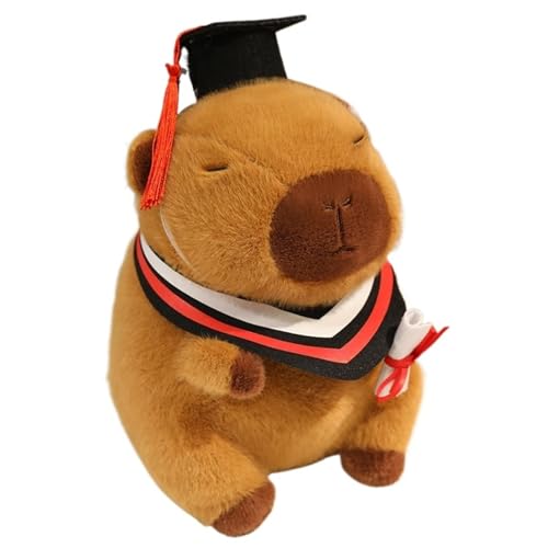KUKUShining Capybara Plüschtier, Süße Tragbare Kleidung Stofftier Puppe Mit Arzt Hat Plüschtier Geburtstagsgeschenk Für Kinder(Red,25cm/9.8in) von KUKUShining