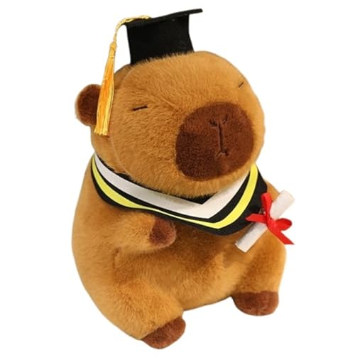 KUKUShining Capybara Plüschtier, Süße Tragbare Kleidung Stofftier Puppe Mit Arzt Hat Plüschtier Geburtstagsgeschenk Für Kinder(Yellow,20cm/7.8in) von KUKUShining