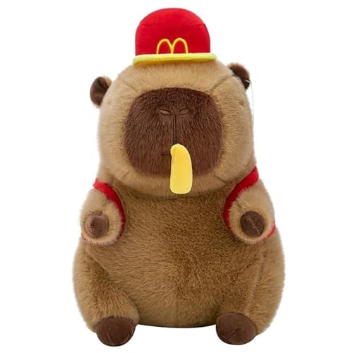 KUKUShining Capybara Plüschtier, Süßer Rucksack Capybaras Stofftier Puppe Mit Hut Dekokissen Plüsch Spielzeug Geschenk for Kinder Mädchen(45cm/17.71in) von KUKUShining