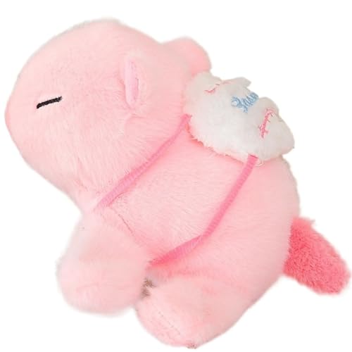 KUKUShining Capybara Plüschtier, Weiche Kawaii Puppen Mit Rucksack Kuscheltiere Plüschkissen for Kinder Weihnachten Geburtstag(Pink) von KUKUShining