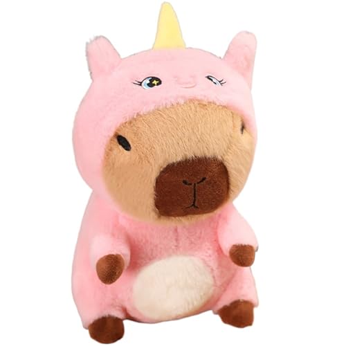 KUKUShining Capybara Plüschtier, Weiche Stofftierpuppen Cartoon Süßes Umarmungskissen Pelziges Plüschtier for Kinder Und Babys(Unicorn,40cm/15.7in) von KUKUShining
