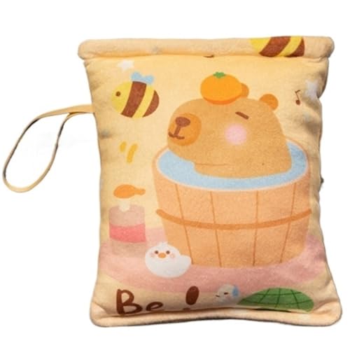 KUKUShining Capybara Plüschtier, Weicher Snackbeutel Mit 4 Kleinen Puppen Kuscheltier-Plüschkissen for Kinder Kissendekor(Bathing) von KUKUShining
