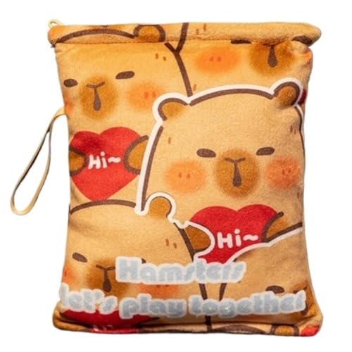 KUKUShining Capybara Plüschtier, Weicher Snackbeutel Mit 4 Kleinen Puppen Kuscheltier-Plüschkissen for Kinder Kissendekor(Love) von KUKUShining
