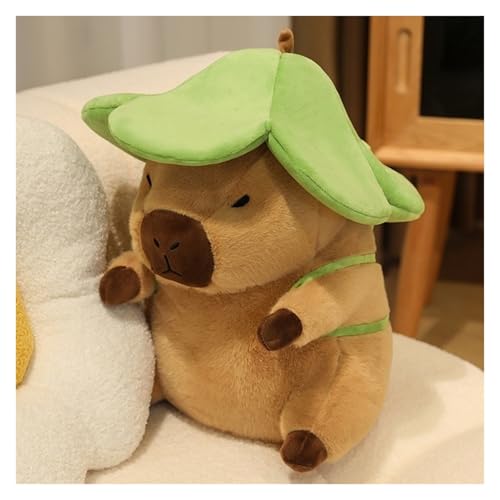 KUKUShining Capybara Plüschtier, Weiches Süßes Stofftier Kissen Puppe Mit Hüten Rucksäcken Cartoon Plüschtier for Kinder Jungen Mädchen(Green,20cm/7.8in) von KUKUShining