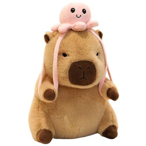 KUKUShining Capybara Plüschtier, Weiches Süßes Stofftier Puppe Cartoon Kissen Plüsch Spielzeug Für Kinder Jungen Mädchen Geburtstagsgeschenk(Pink,30cm/11.8in) von KUKUShining