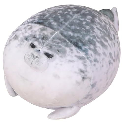KUKUShining Chubby Seal Plush, Kuschelkissen Stofftier Kissen Süße Plüsch Puppe Flauschiges Spielzeug Für Kinder Mädchen Jungen Geschenk(30cm/11.8in) von KUKUShining