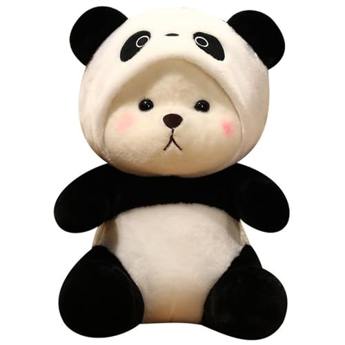 KUKUShining Crossdressing Panda Plüschtier, Kuscheltier Stofftier Puppe Mit Abnehmbarem Hut Kuschelige Teddy Plüsch Für Kinder(45cm/17.7in) von KUKUShining