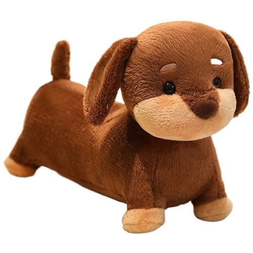 KUKUShining Dackel Plüsch, Weiche Kuschelige Stofftier Puppen Flauschiges Hundeplüschtier Spielzeug Geschenke Für Kinder Erwachsene(Brown,38cm/14.96in) von KUKUShining