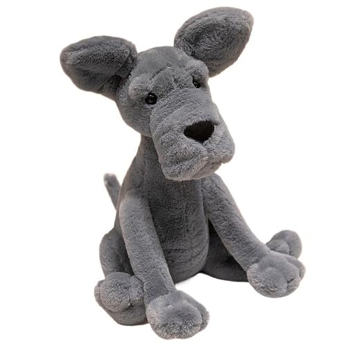 KUKUShining Dackel Plüschtier, Weicher Kuscheliger Hund Kuscheltier Puppe Simulation Zeus Deutsche Dogge Plüschtier for Die Inneneinrichtung(Gray) von KUKUShining