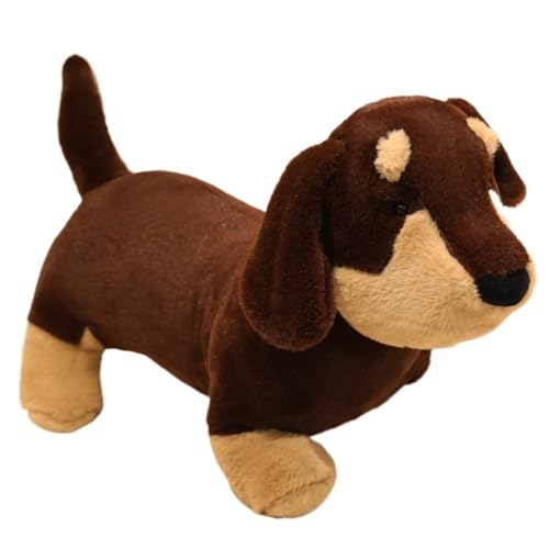 KUKUShining Dackel Plüschtier, Weicher Welpe Kuscheltier Plüschpuppen Kissen for Kinder Geschenk Party Dauerhafte Kissen(Brown) von KUKUShining