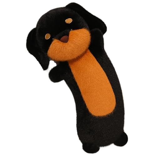 KUKUShining Dackel Plüschtier, Weiches Langes Welpen Umarmungskissen Kuschelige Stofftiere Dackel Plüschtier Spielzeug Geschenke Für Kinder(Black,75cm/29.5in) von KUKUShining