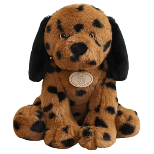 KUKUShining Dalmatiner Plüschtier, Simulationshund Stofftier Puppe Weicher Kuscheliger Welpe Plüschtier Spielzeug Geschenke Für Kinder(Brown) von KUKUShining