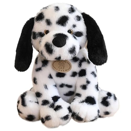 KUKUShining Dalmatiner Plüschtier, Simulationshund Stofftier Puppe Weicher Kuscheliger Welpe Plüschtier Spielzeug Geschenke Für Kinder(White) von KUKUShining