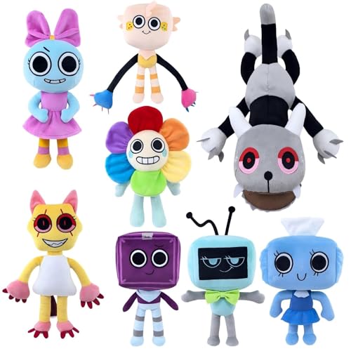 KUKUShining Dandy's World Kuscheltier, Niedliche Charmante Charaktere weiche Stofftiere Gemütliche Kuschelpuppen Plüsch for Jungen Mädchen Gamer-Fans Geschenke(8Pcs) von KUKUShining