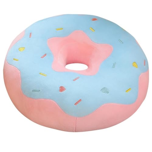 KUKUShining Donut Plüsch, Weiches Rundes Gefülltes Kissen Süßes Dekokissen Puppe Donut Plüschtier Zierkissen Für Autositz Stühle Sofa(Blue,58cm/22.8in) von KUKUShining