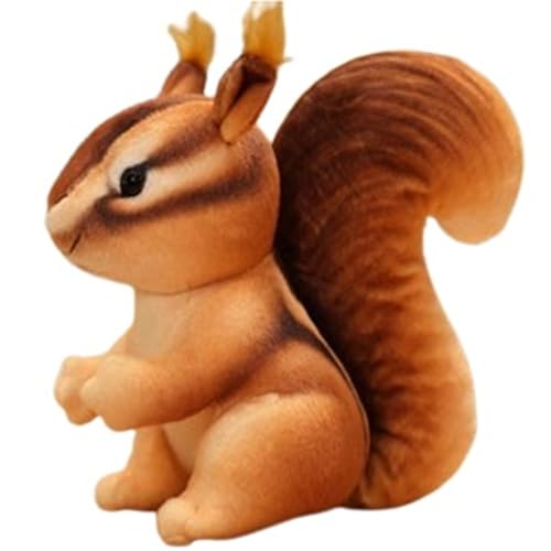 KUKUShining Eichhörnchen Plüschtier, Kuschelig Weiche Stofftier Puppe Simulation Sitzender Eichhörnchen Plüsch Spielzeug Geschenk for Kinder(Color) von KUKUShining