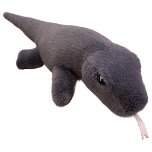 KUKUShining Eidechse Plüsch, Weiche Kuschelige Stoffpuppe Wildtiere Lebensechte Plüschtiere Spielzeug Für Jungen Zimmerdekoration(Gray) von KUKUShining