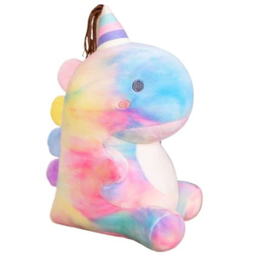 KUKUShining Einhorn Plüschtier, Kuschelig Weiches Lustiges Stofftier Dinosaurier Puppen Plüschkissen for Kinder Geburtstagsgeschenk(Colorful,23cm/9.05in) von KUKUShining