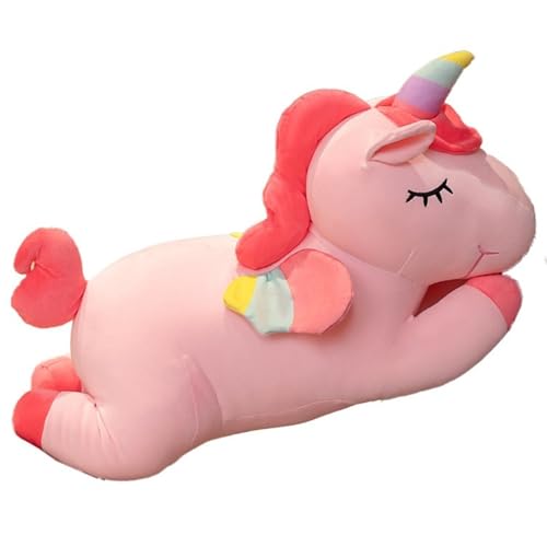 KUKUShining Einhorn Plüschtier, Kuscheliges Stofftier Umarmungskissen Puppe Mit Flügeln Regenbogen Einhorn Plüschtier Spielzeug(Pink,50cm/19.7in) von KUKUShining