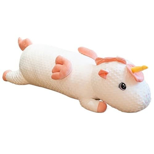 KUKUShining Einhorn Plüschtier, Süßes Langes Einhorn Umarmungskissen Weiches Sofakissen Puppe Plüsch Spielzeug Für Kinder Mädchen(White) von KUKUShining