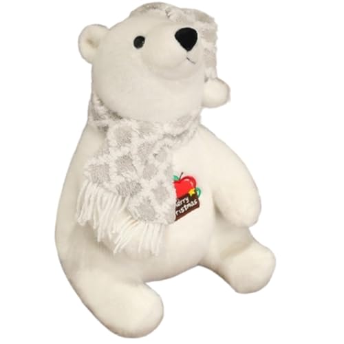 KUKUShining Eisbär Plüschtier, Lebensecht Süß Mit Schal Bären Kuscheltiere Puppen Weiches Kissen Plüschtier for Kinder(Gray,45cm/17.7in) von KUKUShining