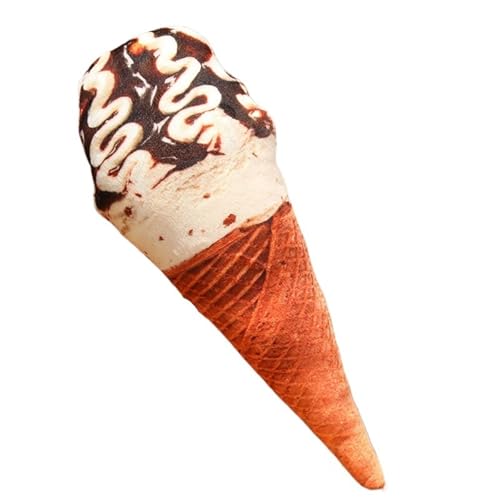 KUKUShining Eiscreme Plüschtier, Weiches Kreatives Stoffkissen Süßes Lebensechtes Plüschtier Kuschelkissen Kissen Als Geschenk for Kinder(Black and White,20cm/7.8in) von KUKUShining