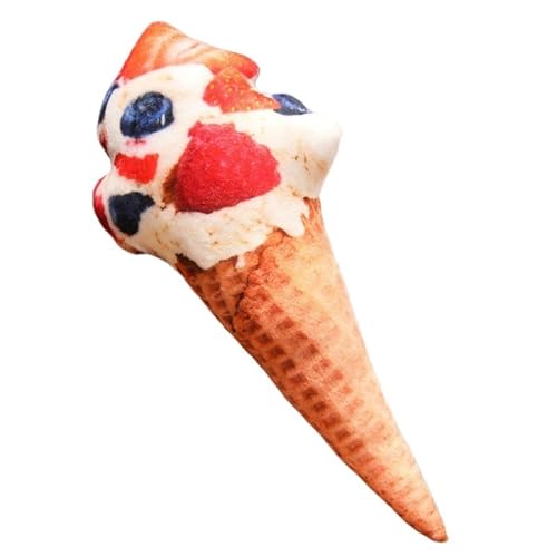 KUKUShining Eiscreme Plüschtier, Weiches Kreatives Stoffkissen Süßes Lebensechtes Plüschtier Kuschelkissen Kissen Als Geschenk for Kinder(Red,20cm/7.8in) von KUKUShining