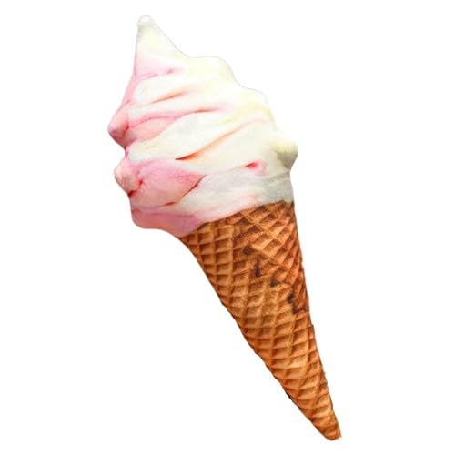 KUKUShining Eiscreme Plüschtier, Weiches Kreatives Stoffkissen Süßes Lebensechtes Plüschtier Kuschelkissen Kissen Als Geschenk for Kinder(White,50cm/19.8in) von KUKUShining