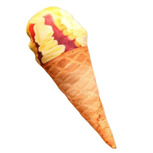 KUKUShining Eiscreme Plüschtier, Weiches Kreatives Stoffkissen Süßes Lebensechtes Plüschtier Kuschelkissen Kissen Als Geschenk for Kinder(Yellow,20cm/7.8in) von KUKUShining