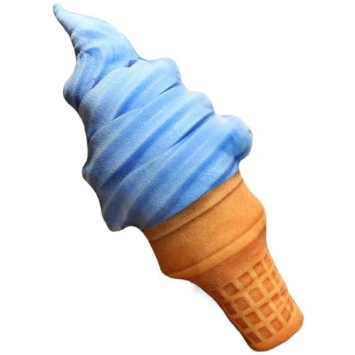 KUKUShining Eistüten Plüschtier, Kuscheliges Kuschelkissen In Kegelform Weiches Plüsch Spielzeug Geschenk Für Kinder Erwachsene Mädchen(Blueberry,35cm/13.77in) von KUKUShining