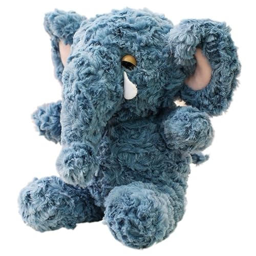 KUKUShining Elefanten Plüsch, Kuschelige Stoffpuppe Simulation Eines Wildtieres Weiches Plüsch Spielzeug Für Kinder Geburtstagsgeschenke(Blue) von KUKUShining