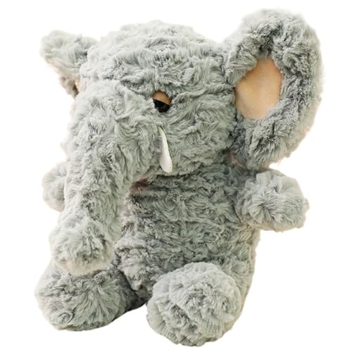 KUKUShining Elefanten Plüsch, Kuschelige Stoffpuppe Simulation Eines Wildtieres Weiches Plüsch Spielzeug Für Kinder Geburtstagsgeschenke(Gray) von KUKUShining