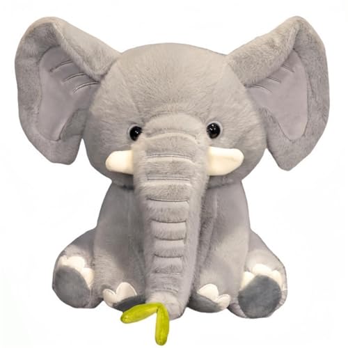 KUKUShining Elefanten Plüschtier, Kuschelige Stofftierpuppen Weiches Süßes Plüschkissen for Kindergeburtstag Erwachsene Sofa(Gray,40cm/15.7in) von KUKUShining