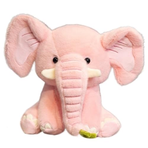 KUKUShining Elefanten Plüschtier, Kuschelige Stofftierpuppen Weiches Süßes Plüschkissen for Kindergeburtstag Erwachsene Sofa(Pink,40cm/15.7in) von KUKUShining