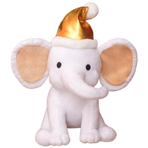 KUKUShining Elefanten Plüschtier, Süßer Cartoon Mit Hut Kuscheltierpuppen Süßes Umarmungskissen Pelziges Plüschtier Als Geschenk for Kinder(Gold) von KUKUShining