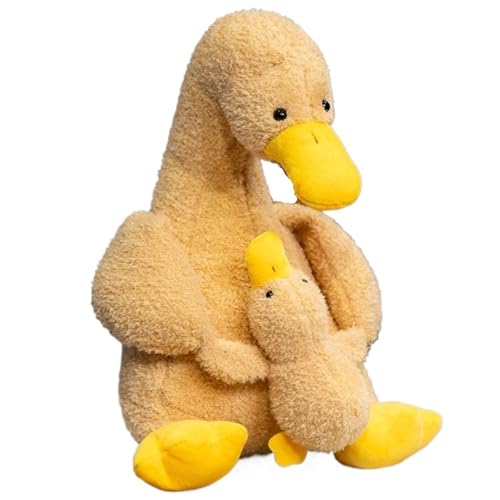 KUKUShining Ente Plüsch, Weiche Kuschelige Mutter Kind Entpuppen Kuscheltier Haustier Plüschtier Spielzeug Geschenk Für Kuscheln Spielen(Brown,32cm/12.6in) von KUKUShining