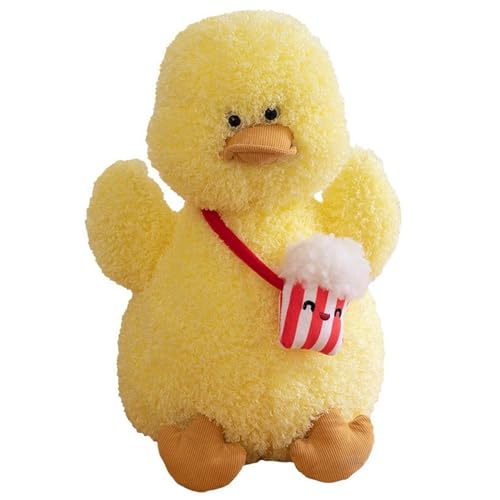 KUKUShining Ente Plüsch, Weiche Kuschelige Stofftier Puppe Mit Tasche Flauschiges Entenküken Plüsch Spielzeug Entzückender Begleiter for Kuscheln(Yellow,40cm/15.7in) von KUKUShining