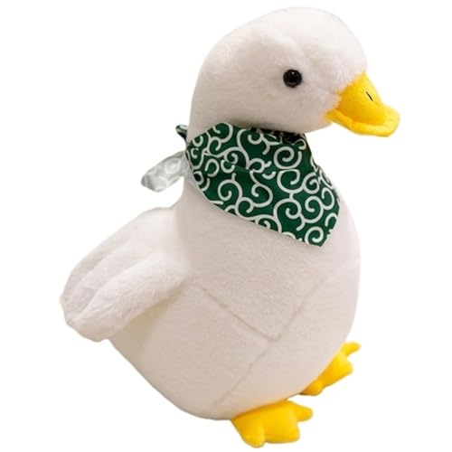 KUKUShining Ente Plüsch, Weiches Kuscheliges Stofftier Mit Lätzchen Weiße Enten Meerestiere Plüsch Spielzeug for Kinder Ostergeschenke(Green,32cm/12.6in) von KUKUShining