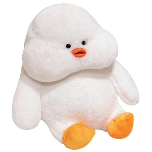 KUKUShining Ente Plüsch, Weiches Kuscheliges Stofftier Puppe Weißes Entlein Dekokissen Plüschtier Geburtstagsgeschenk Für Kinder Mädchen(45cm/17.7in) von KUKUShining